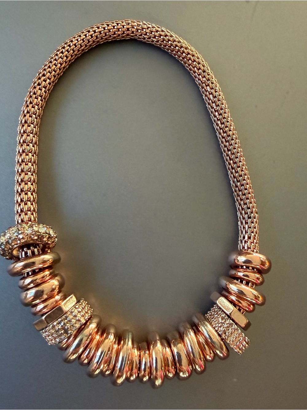 LOFT  Rose Gold Statement Necklace - Bold Rose gold bracelet